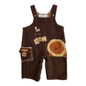 Vintage Y2k Koala Baby Brown Lion Overall Romper